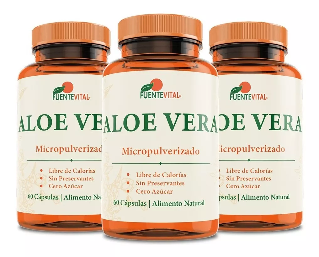 ALOE VERA FUENTE VITAL 100% CÁPSULA VEGAN ESTREÑIMIENTO DIGESTIÓN X3 - 1