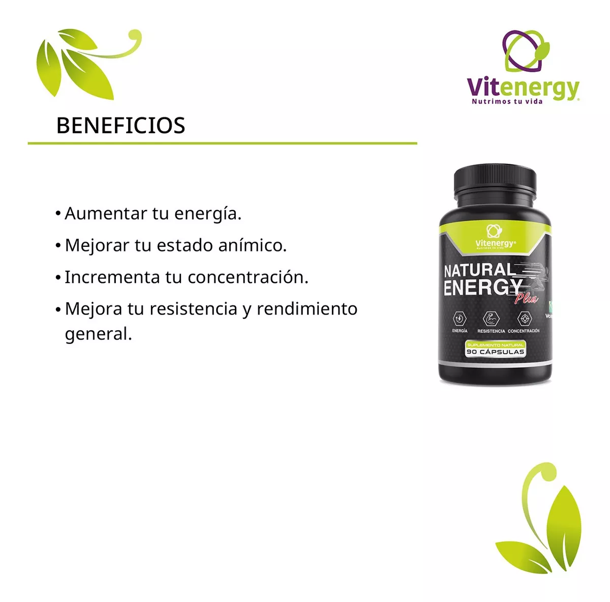 SUPLEMENTO ALIMENTICIO FUENTE VITAL EROMAX L ARGININA GINSENG + COMPLEJO B ENERGIZANTE NATURAL - 2