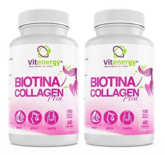 SUPLEMENTO ALIMENTICIO VITENERGY NUEVA BIOTINA COLLAGEN PLUS VITAMINAS CABELLO PIEL Y UÑAS! - 1