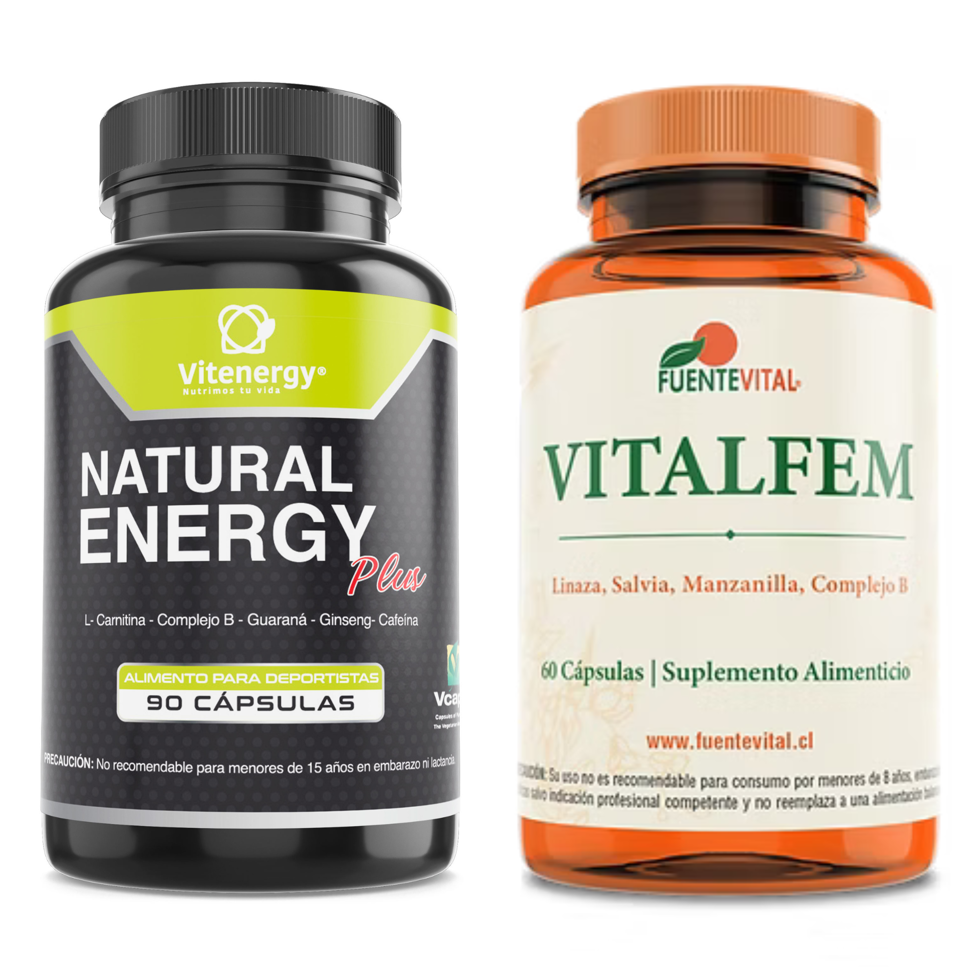 PACK FUENTE VITAL VITAMINAS MENOPAUSIA MENOPAS + COMPLEJO B ENERGIZANTE NATURAL - 1