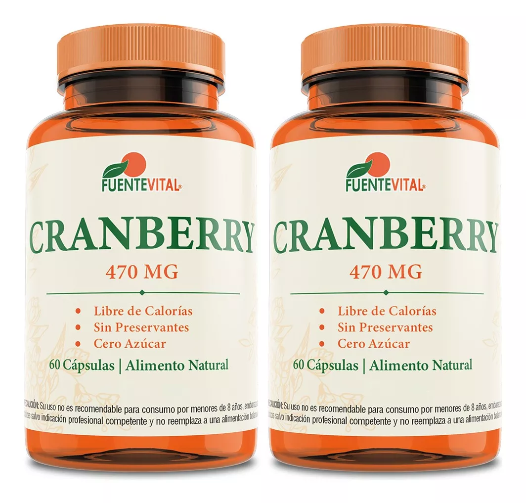 SUPLEMENTO ALIMENTICIO FUENTE VITAL CRANBERRY ARANDANO ROJO CÁPSULAS VEGETALES 470MG OFERTA X2 - 1