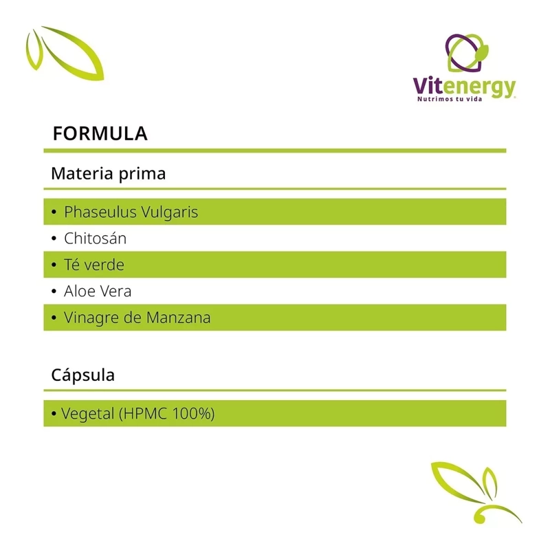 PACK 2 VITENERGY LIPO SLIM BLOQUEADOR CARBOHIDRATOS CONTROL DE PESO - 5