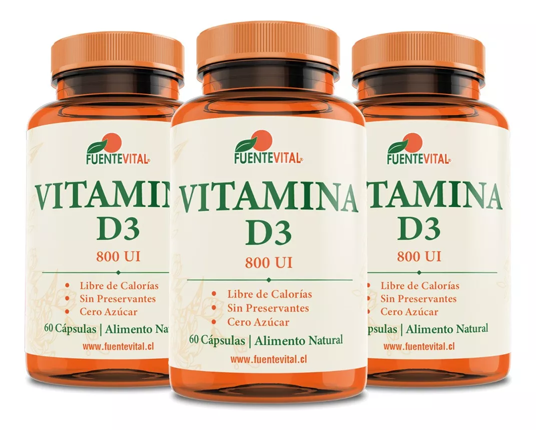 SUPLEMENTO ALIMENTICIO FUENTE VITAL VITAMINA D3 CAPSULAS VEGETALES 800 UI PACK X 3 - 1