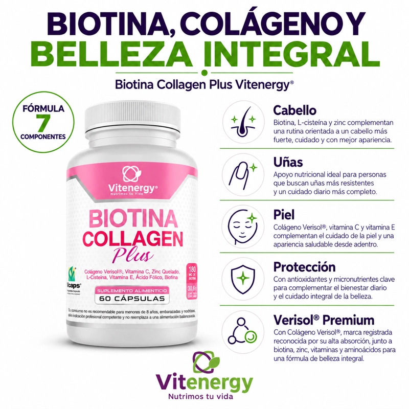 PACK VITENERGY BIOTINA COLAGENO VITAMINA E + VITAMINA K2 D3 OFERTA - 2