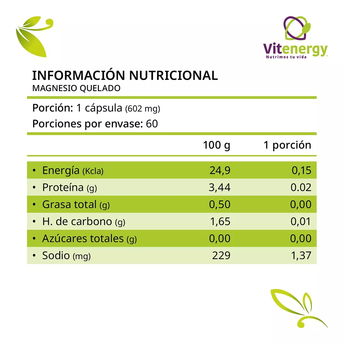 PACK X 3 FUENTE VITAL MAGNESIO QUELADO CAPSULAS 100% VEGETALES - 3