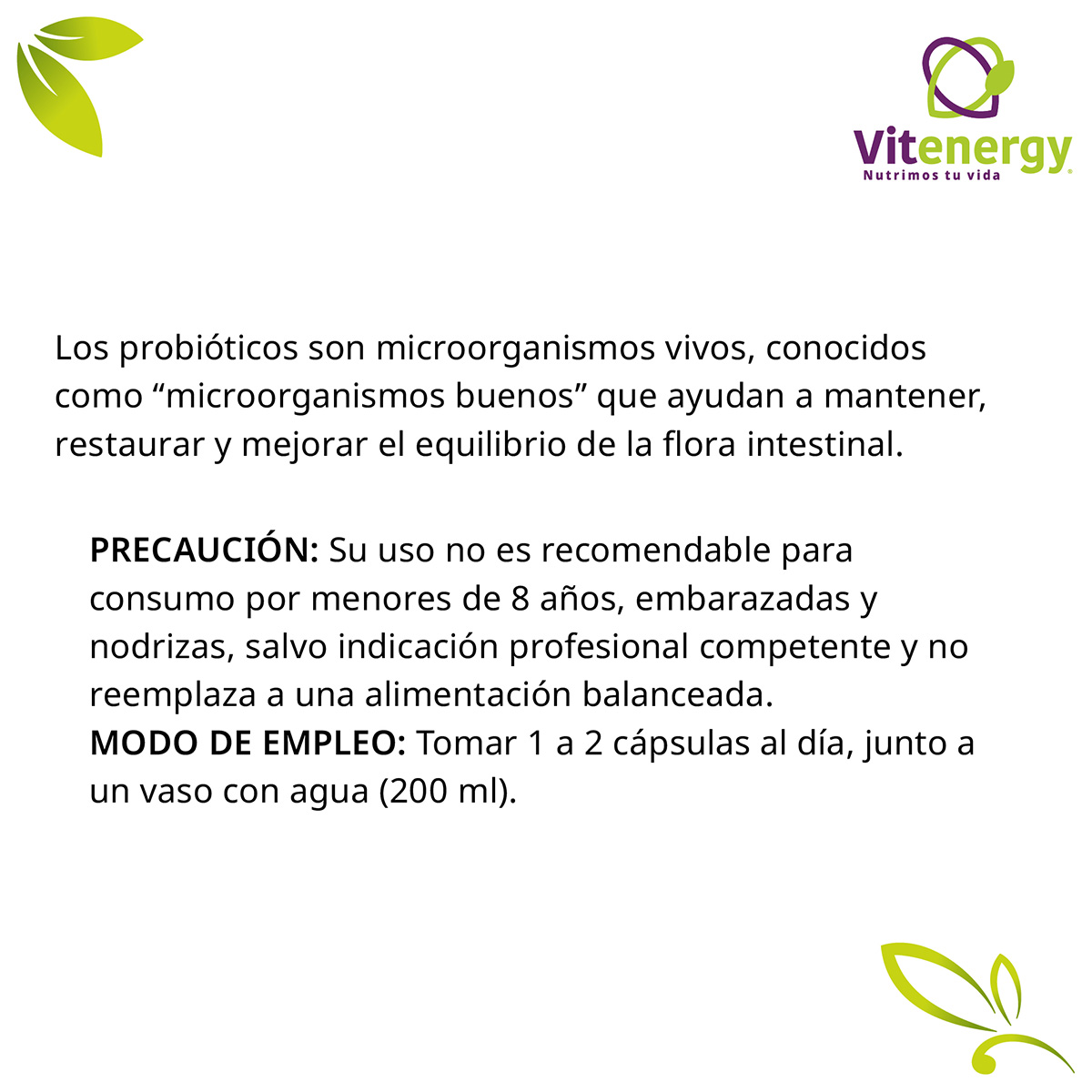 PROBIOTICO FUENTE VITAL 100 BILLONES 10 CEPAS CÁPSULA 100% VEGETAL - 2