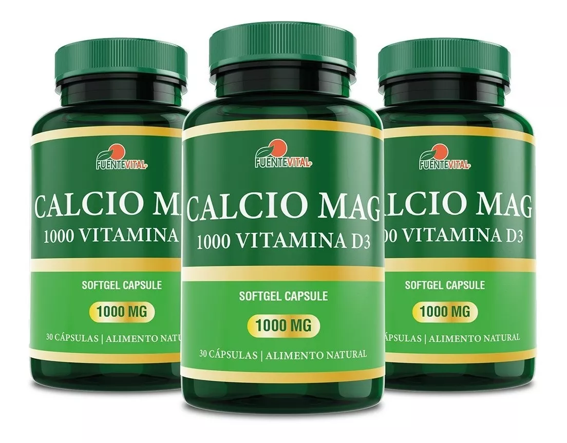 PACK X 3 FUENTE VITAL CALCIO + VITAMINA D3 + MAGNESIO 1000 MG OFERTA - 1