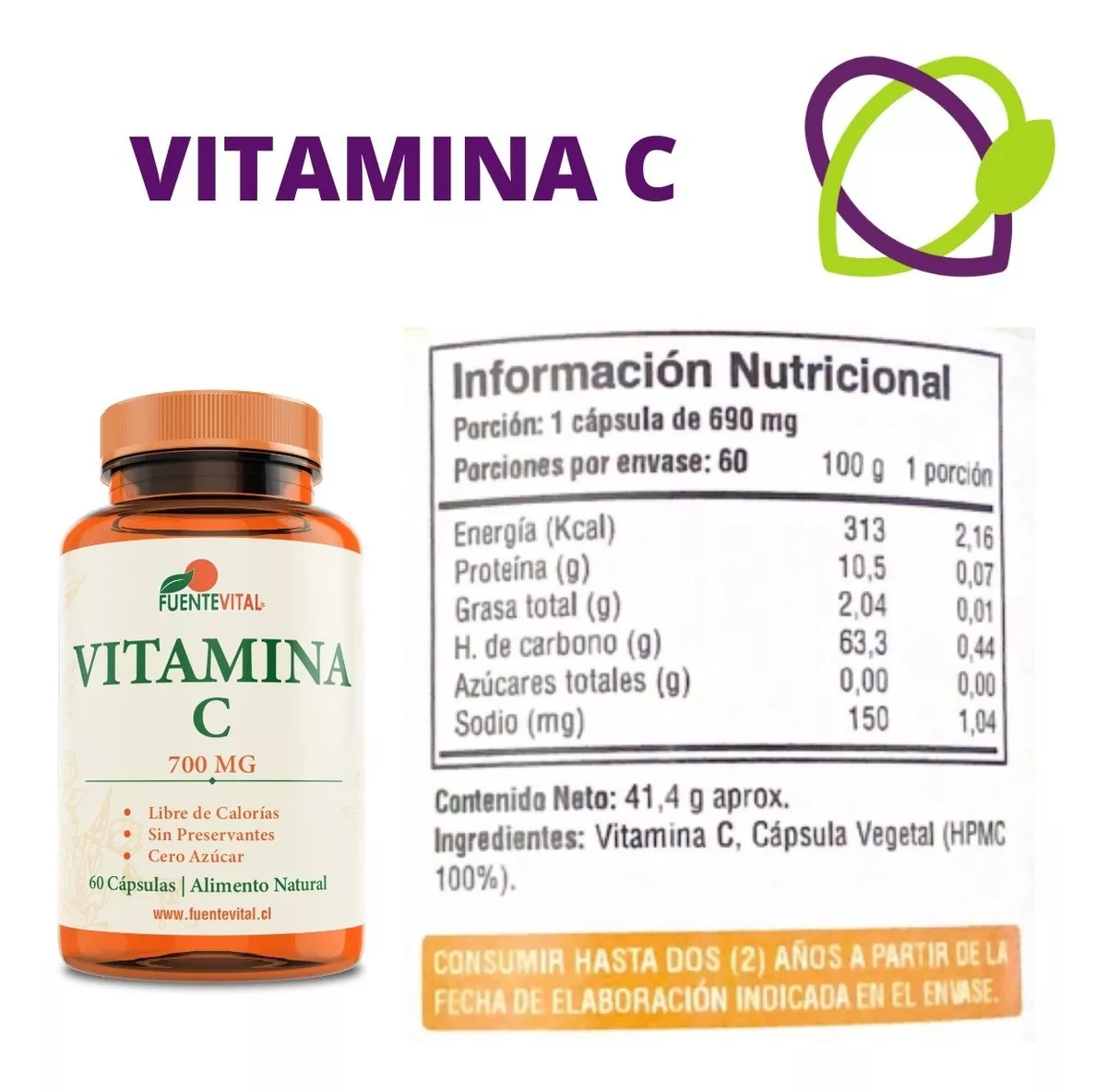 SUPLEMENTO ALIMENTICIO FUENTE VITAL VITAMINAS B12 D3 C CAPSULA VEGETAL PACK X 3 - 4
