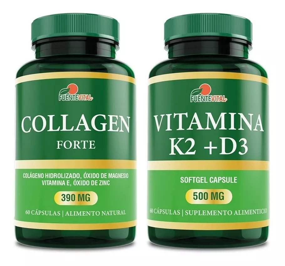 PACK FUENTE VITAL VITAMINA K2 D3 + COLÁGENO FORTE ZINC MAGNESIO - 1