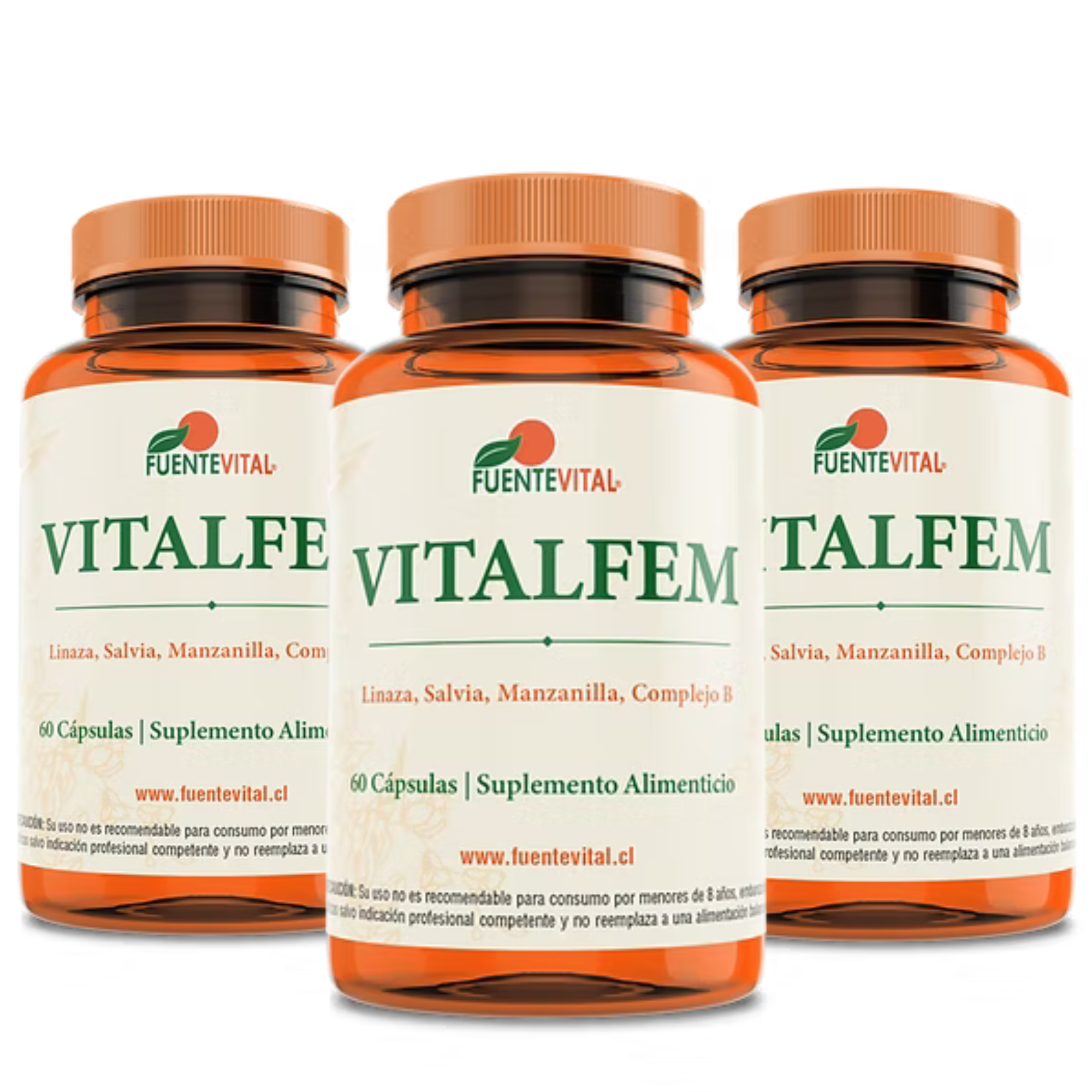 PACK X 3 FUENTE VITAL VITAMINAS MENOPAUSIA BOCHORNOS MENOPAS REGULADOR HORMONAL - 1
