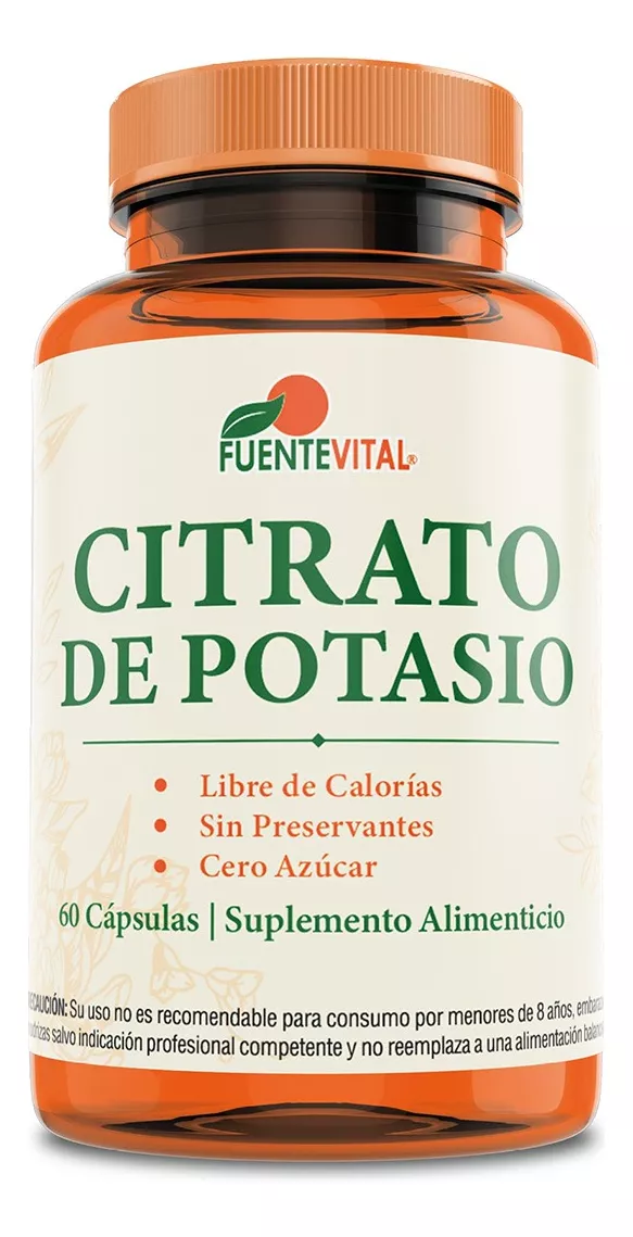 CITRATO DE POTASIO FUENTE VITAL 60 CÁPSULAS VEGETALOFERTA VITENERGY - 1