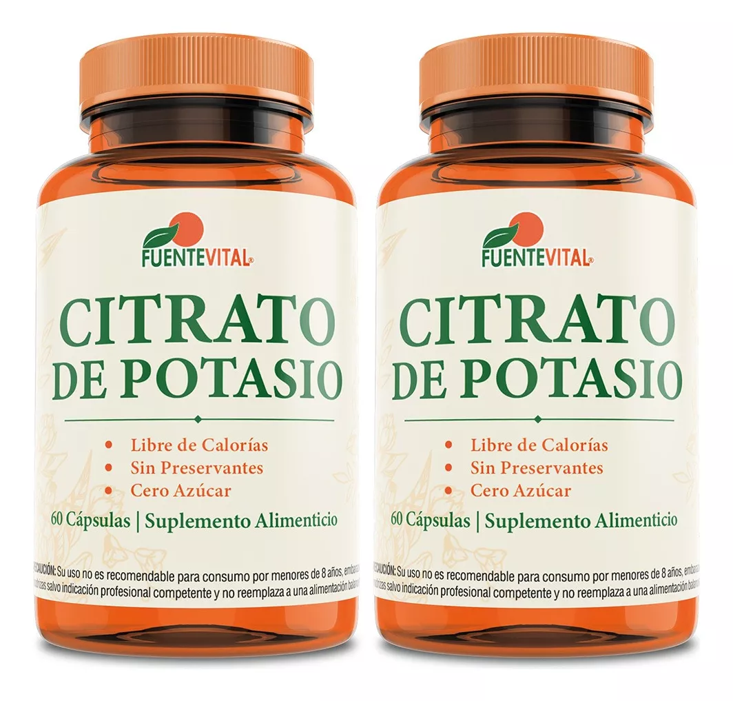 PACK X2 FUENTE VITAL CITRATO DE POTASIO 120 CÁPSULAS VEGETALES OFERTA - 1