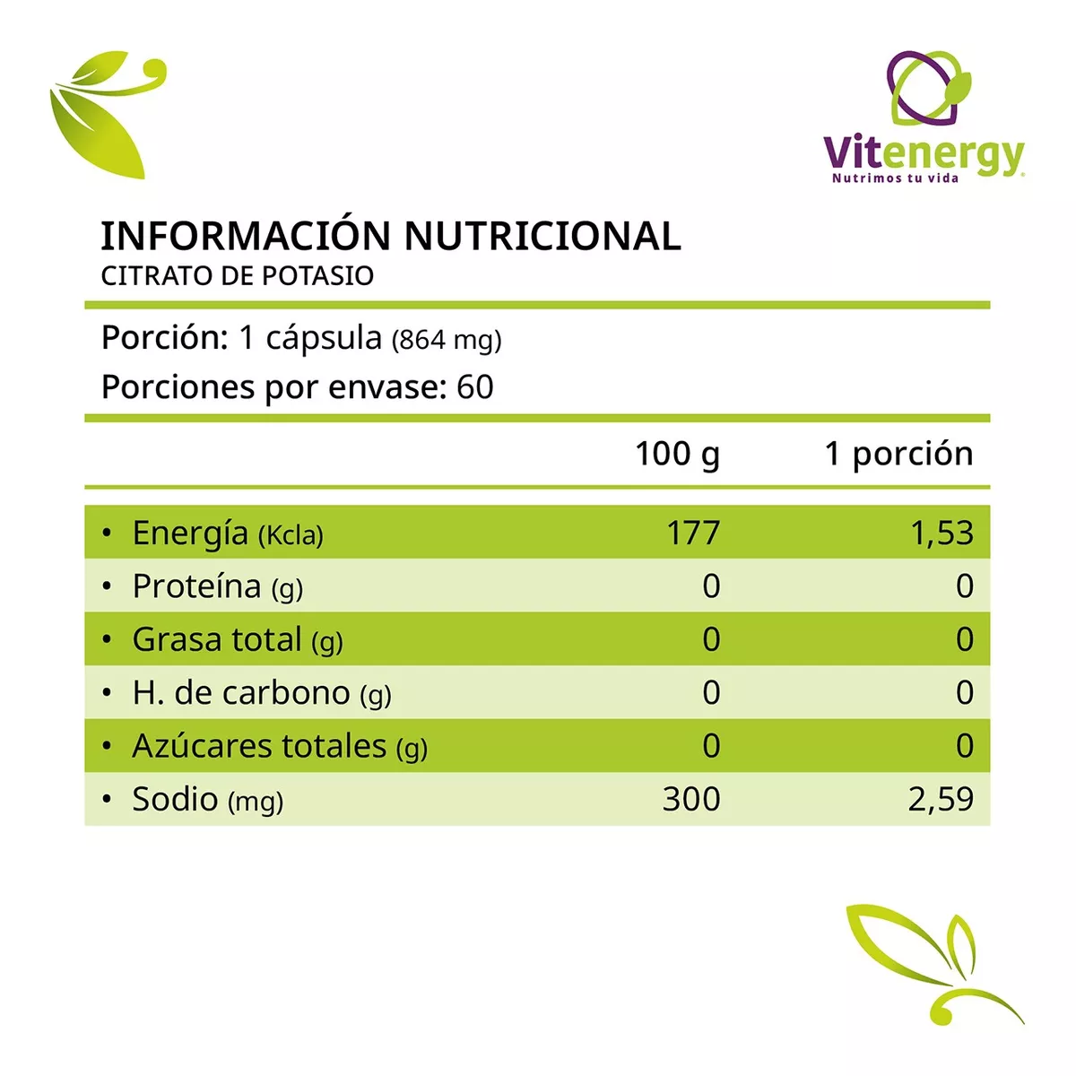 PACK X2 FUENTE VITAL CITRATO DE POTASIO 120 CÁPSULAS VEGETALES OFERTA - 3