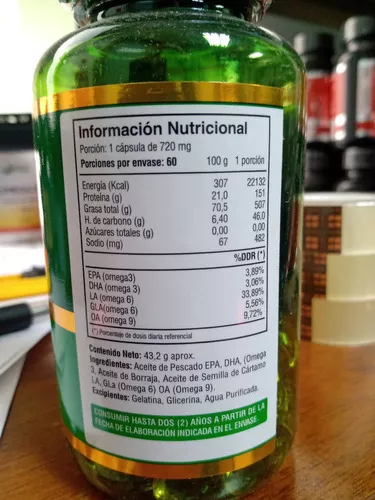 TRIPLE OMEGA 369 FUENTE VITAL FV 3 FRASCOS 3X60 CAPS EPA DHA. SOFTGEL 180 CAPSULAS BLANDAS 720MG - 2