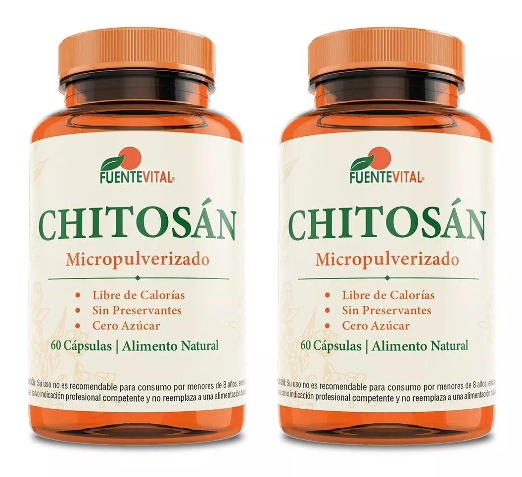 SUPLEMENTO ALIMENTICIO FUENTE VITAL CHITOSAN 100% 120 CÁPSULAS QUEMADOR NATURAL OFERTA - 1