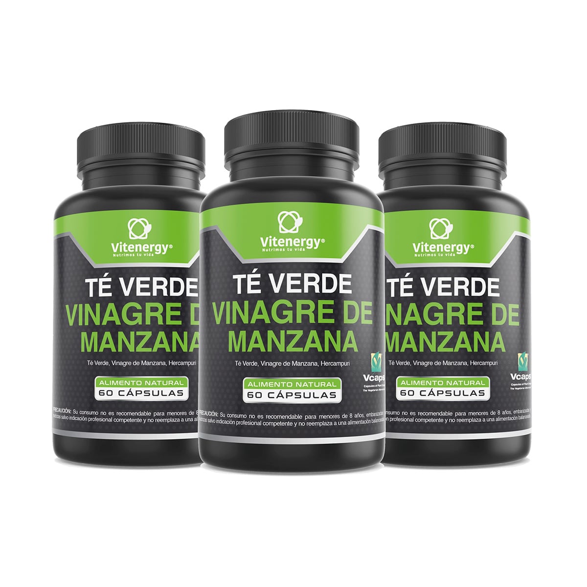 TE VERDE VITENERGY + VINAGRE MANZANA PREMIUM DETOX DEPURADOR X 3 - 1