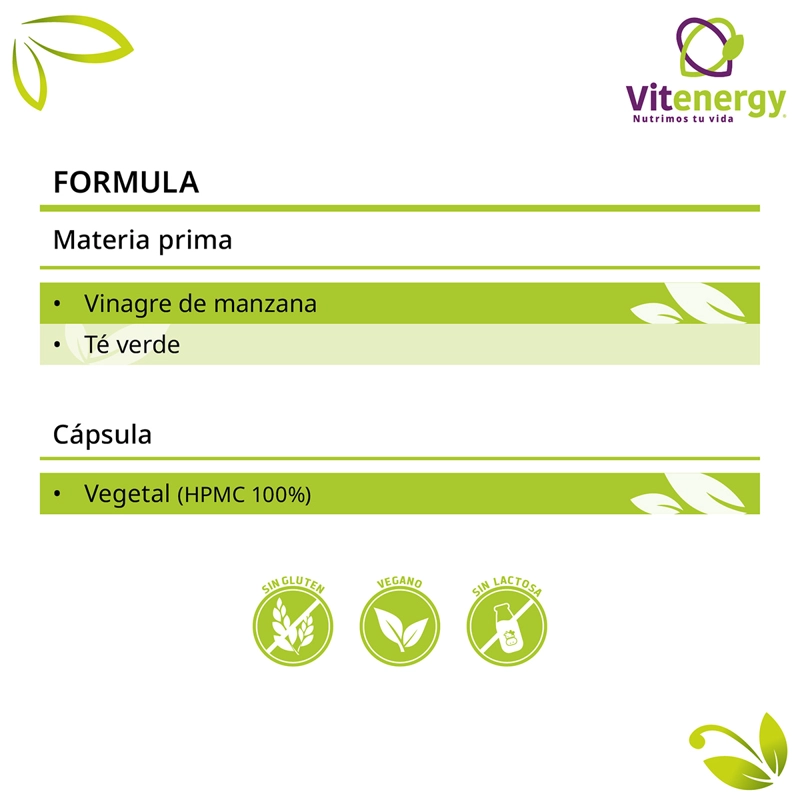 TE VERDE VITENERGY + VINAGRE MANZANA PREMIUM DETOX DEPURADOR X 3 - 5