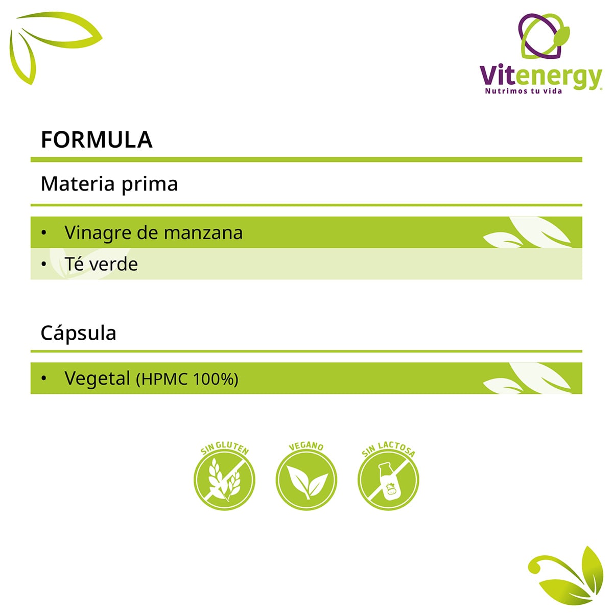 TE VERDE VITENERGY + VINAGRE MANZANA PREMIUM DETOX DEPURADOR X 3 - 5