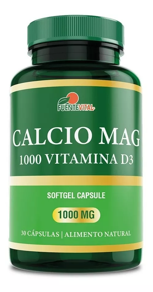 SUPLEMENTO ALIMENTICIO FUENTE VITAL CALCIO + VITAMINA D3 + MAGNESIO 1000 MG 30 CÁPSULAS GEL - 1