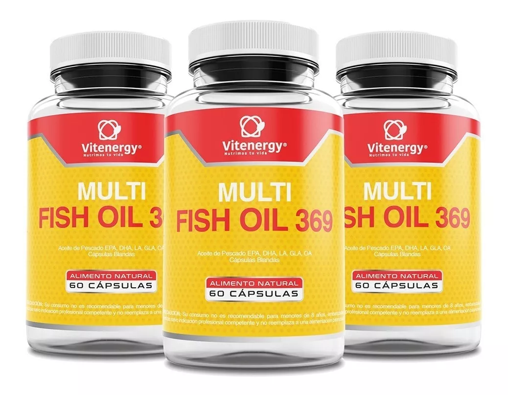 PACK X 3 FUENTE VITAL OMEGA 3 6 9 TRIPLE FISH OIL EPA DHA OFERTA - 1