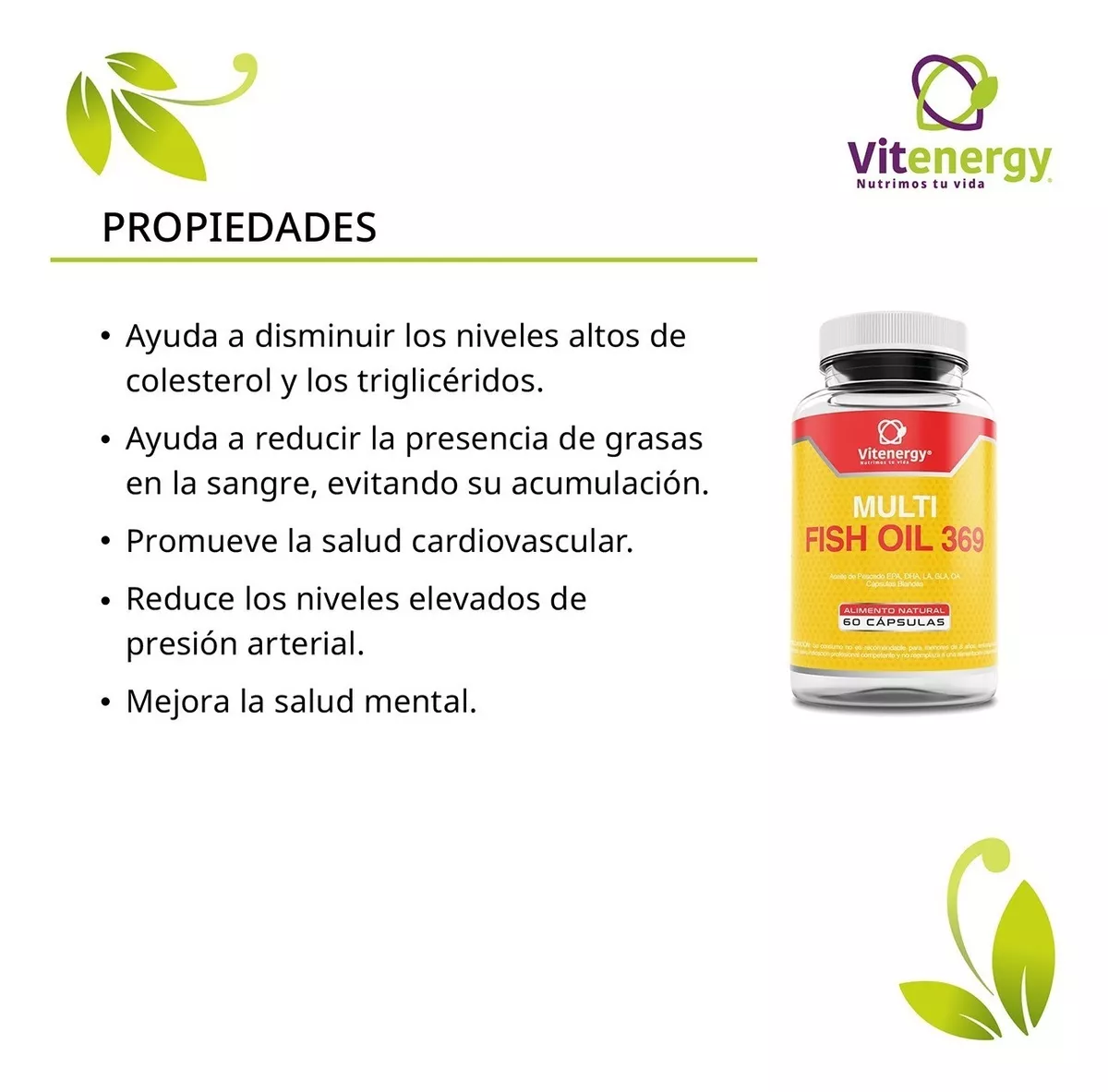 PACK X 3 FUENTE VITAL OMEGA 3 6 9 TRIPLE FISH OIL EPA DHA OFERTA - 2