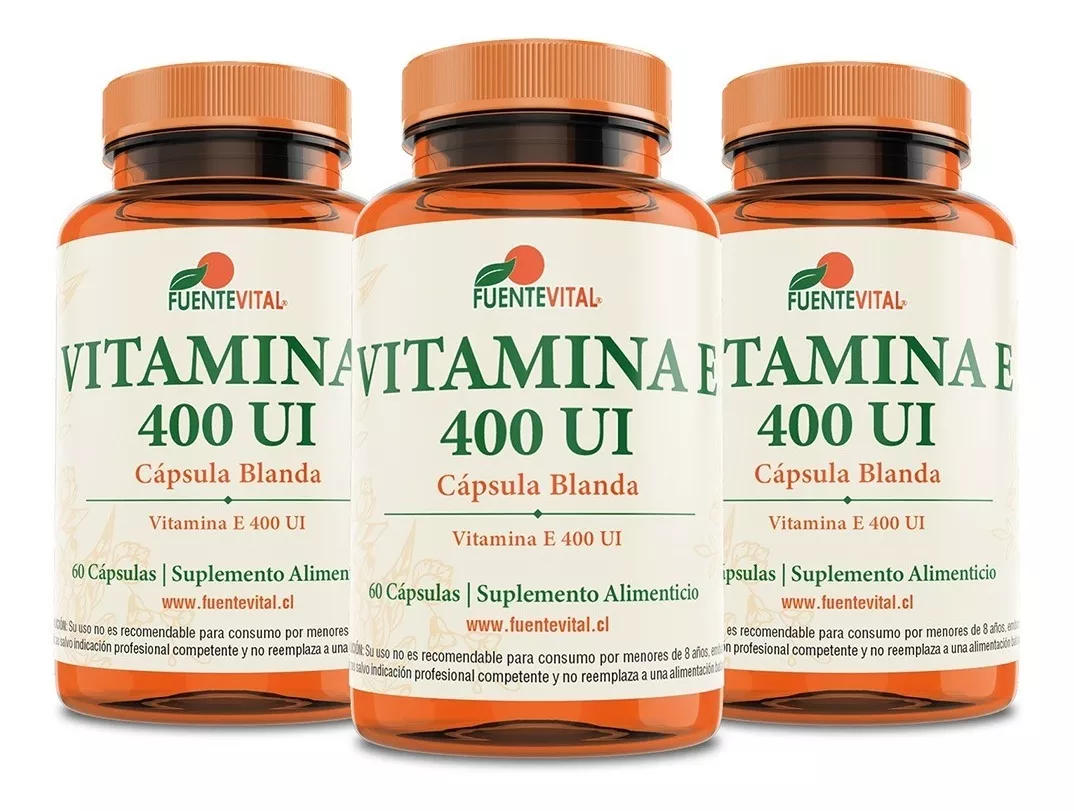 PACK X 3 FUENTE VITAL VITAMINA E 400 UI CAPSULA BLANDA ANTIOXIDANTE PIEL CABELLO - 1