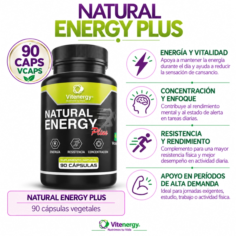 SUPLEMENTO ALIMENTICIO VITENERGY NATURAL ENERGY PLUS COMPLEJO B + ENERGIZANTE 100% NATURAL - 2