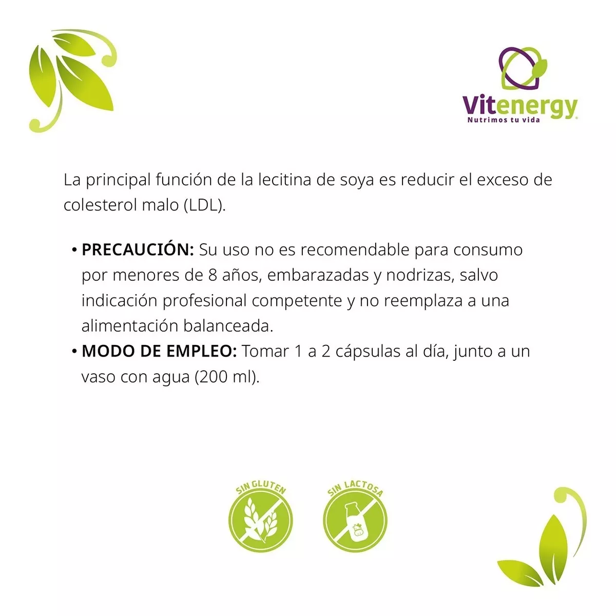 SUPLEMENTO ALIMENTICIO FUENTE VITAL LECITINA DE SOYA 1200 MG. OFERTA 60 CAPS SOFT GEL - 3