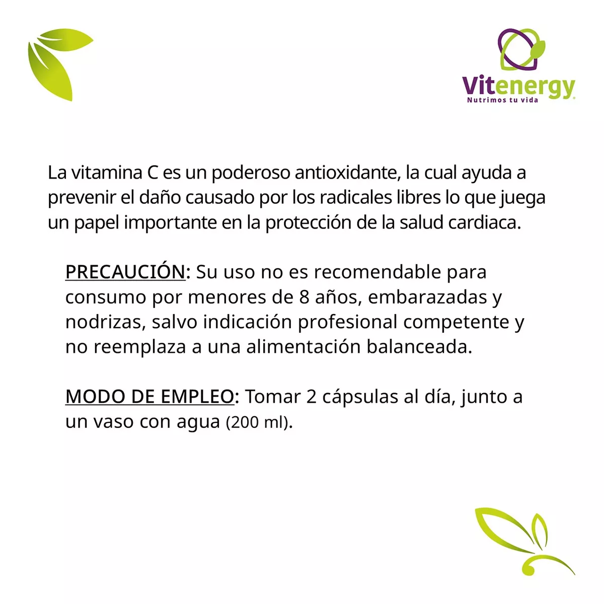 SUPLEMENTO ALIMENTICIO FUENTE VITAL VITAMINA C CÁPSULA VEGETAL PACK X 3 - 3