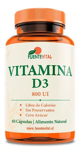 SUPLEMENTO ALIMENTICIO FUENTE VITAL VITAMINA D3 800 UI CAPSULAS VEGETALES PACK X 3 - 2