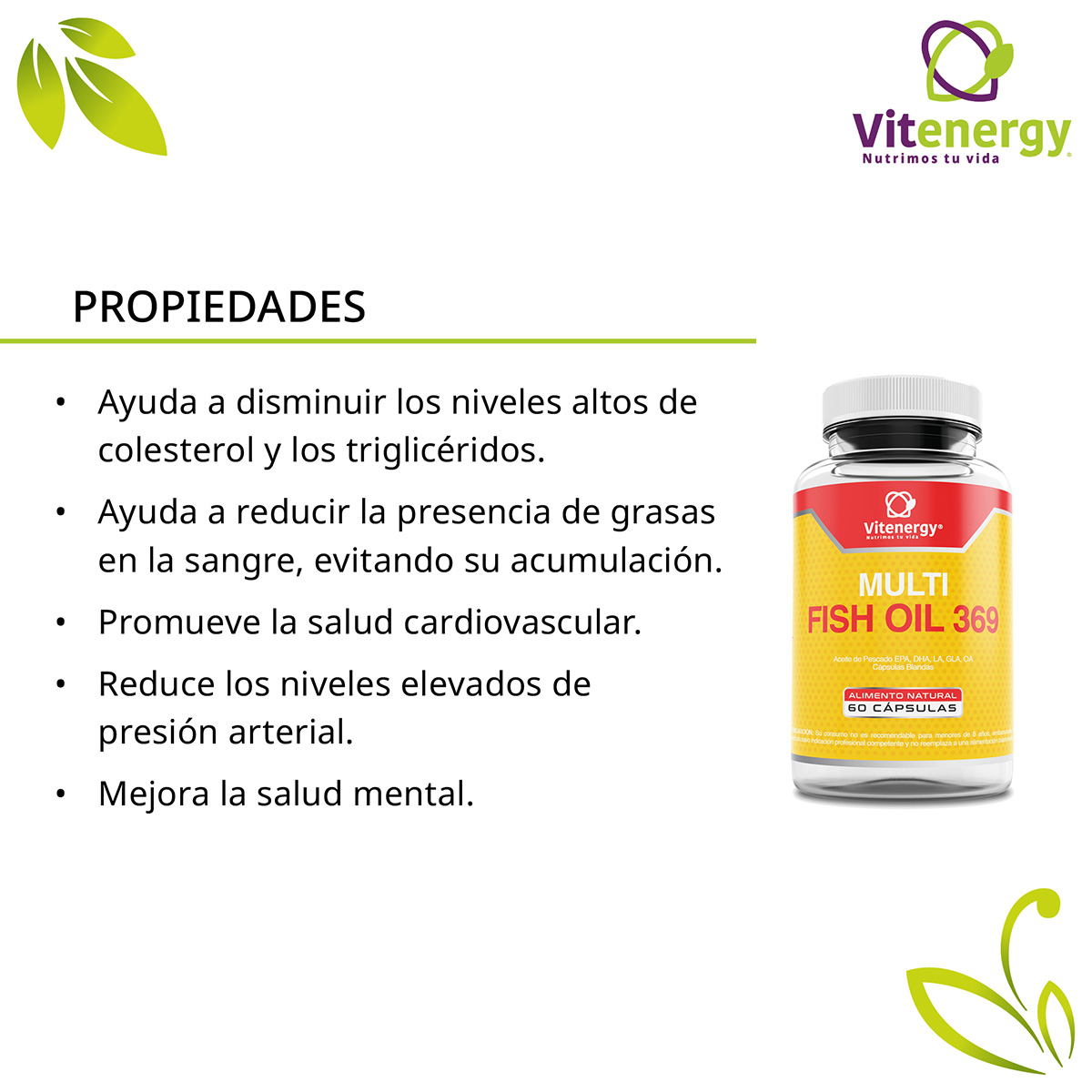 SUPLEMENTO ALIMENTICIO VITENERGY PROBIÓTICOS 100 BILLONES + OMEGA MULTI 369 - PACK - 2