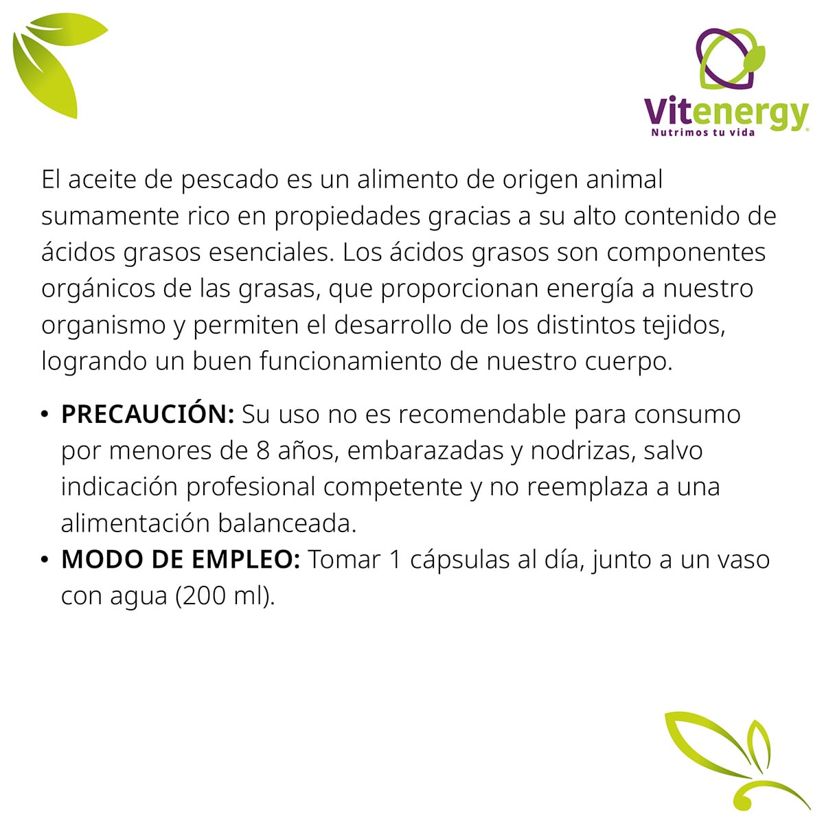 SUPLEMENTO ALIMENTICIO VITENERGY PROBIÓTICOS 100 BILLONES + OMEGA MULTI 369 - PACK - 3