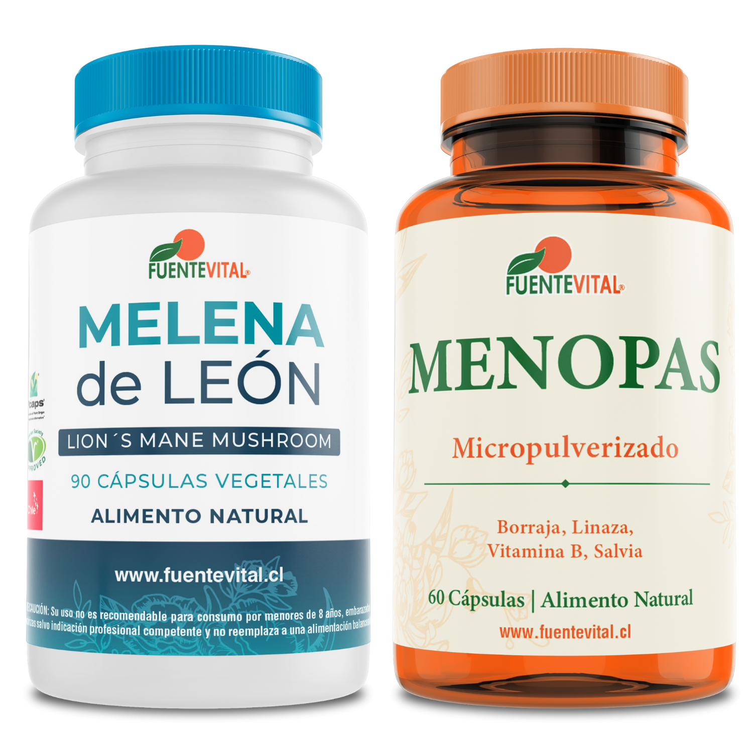 SUPLEMENTO ALIMENTICIO VITENERGY MELENA DE LEÓN HONGO 100% + MENOPAUSIA VITAMINAS - PACK - 1