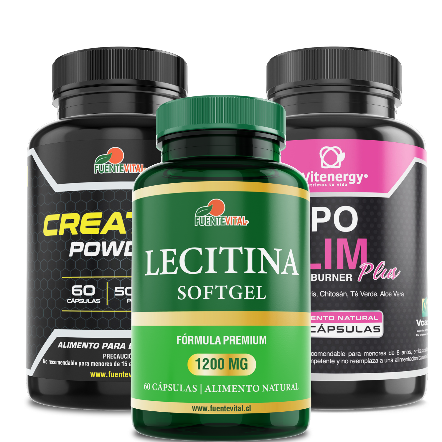SUPLEMENTO ALIMENTICIO VITENERGY CREATINA + LIPO SLIM BLOQUEADOR CARBOHIDRATOS + LECITINA DE SOYA - 1