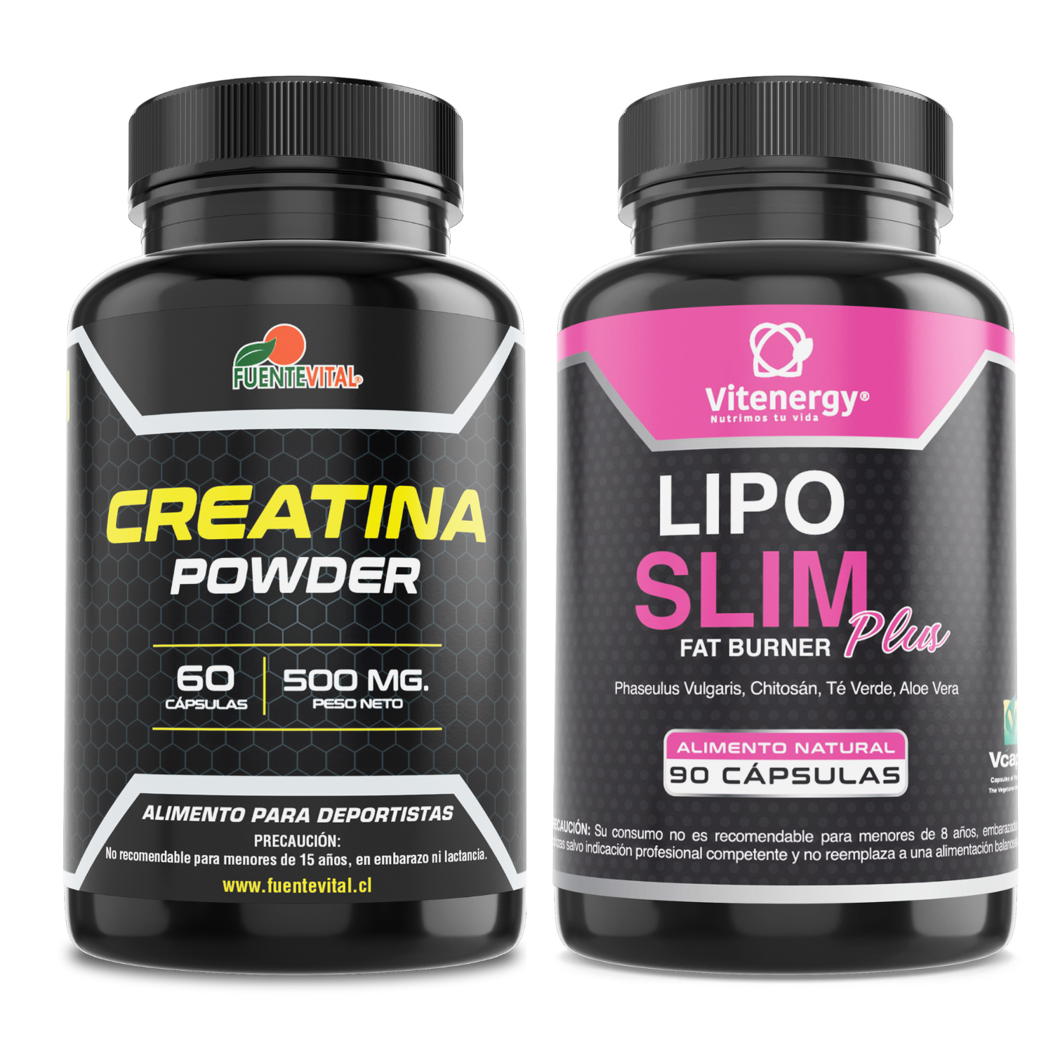 SUPLEMENTO ALIMENTICIO VITENERGY PACKCREATINA MONIHIDRATADA + LIPO SLIM BLOQUEADOR CARBOHIDRATOS - 1