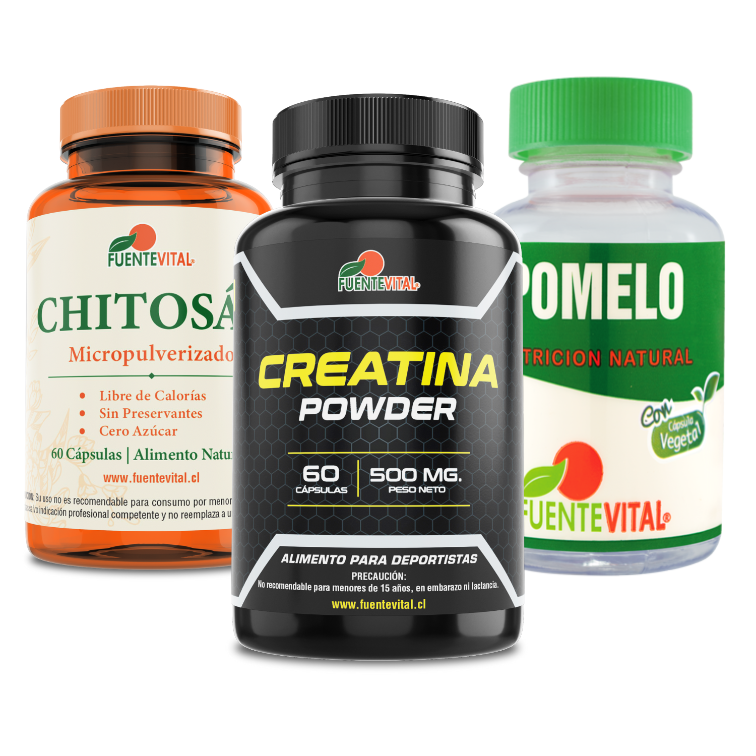 SUPLEMENTO ALIMENTICIO VITENERGY CREATINA CÁPSULA + POMELO + CHITOSÁN - PACK QUEMADOR -OFERTA - 1