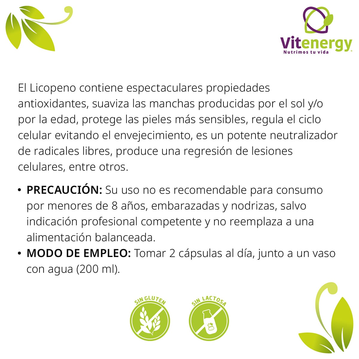 PACK 2 SUPLEMENTO FUENTE VITAL ANTIOXIDANTE LICOPENO + VITAMINAS MENOPAUSIA MENOPAS - 4