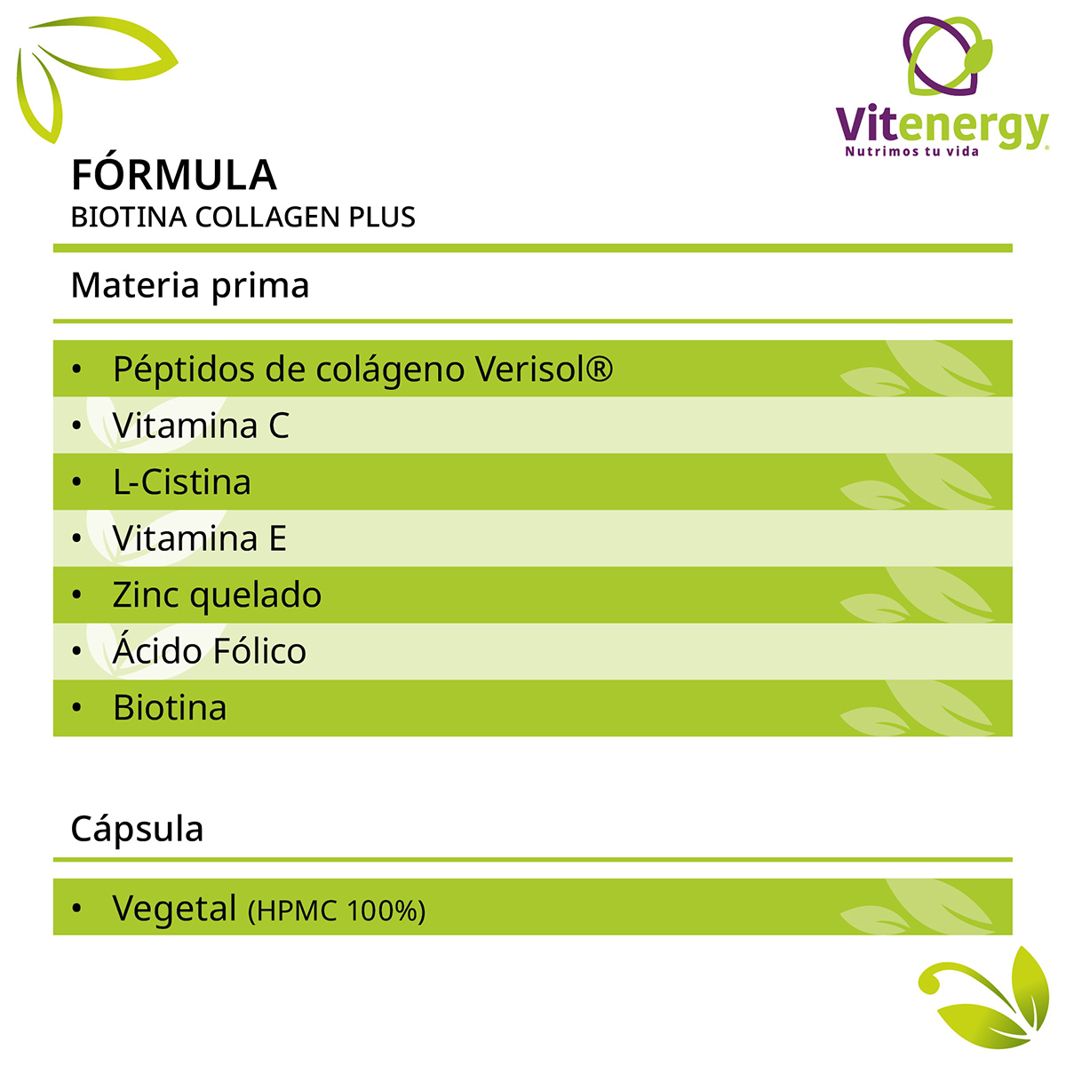 PACK COLAGENO VITENERGY BIOTINA ZINC + PROBIOTICO 100 BILLONES - 9