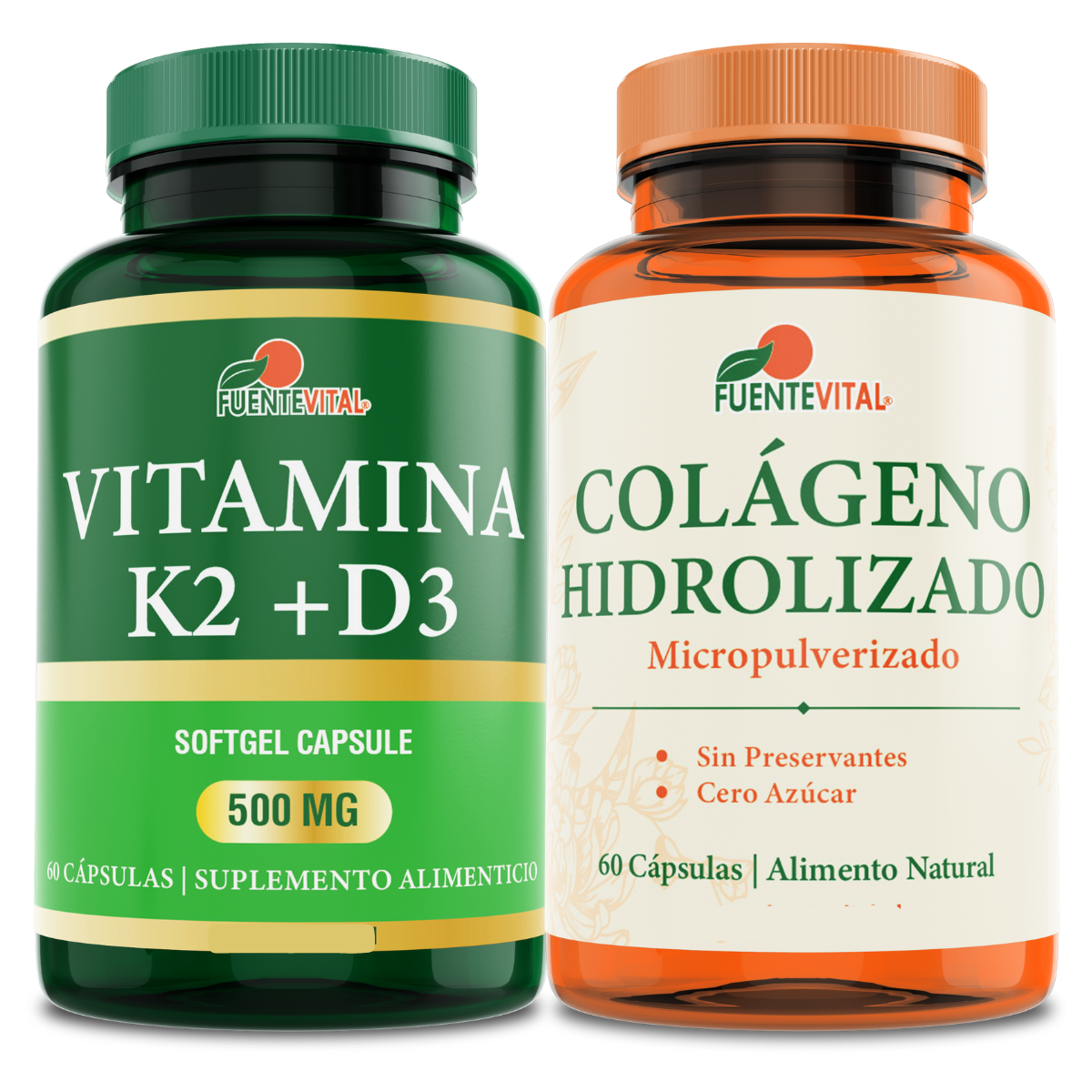 PACK COLAGENO FUENTE VITAL HIDROLIZADO + VITAMINA K2 + D3 - 1
