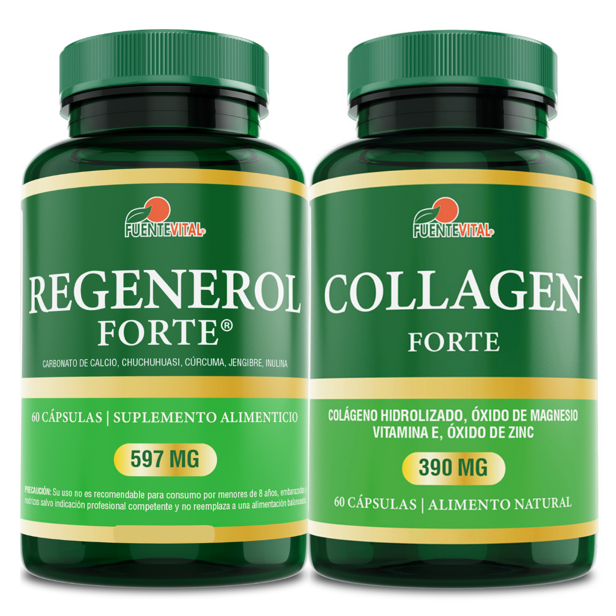 PACK COLAGENO FUENTE VITAL ZINC VITAMINA E + REGENEROL HUESOS - 1