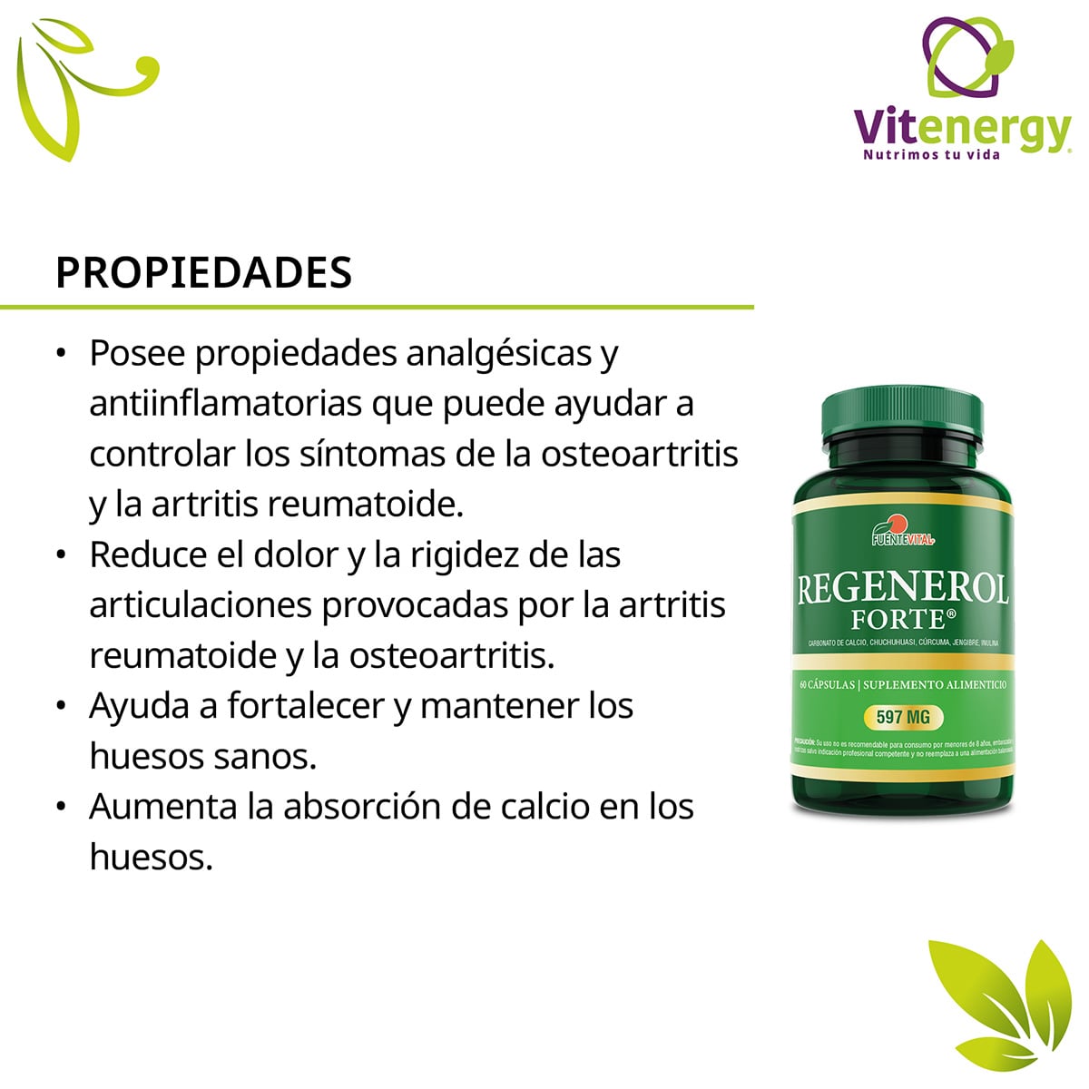 PACK COLAGENO FUENTE VITAL ZINC VITAMINA E + REGENEROL HUESOS - 2