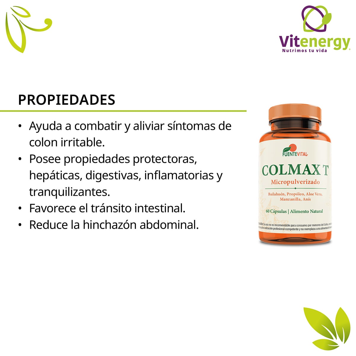 PACK SUPLEMENTO FUENTE VITAL COLON COLMAX T + ALOE VERA - 2