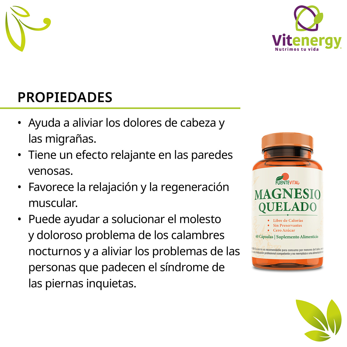 PACK MAGNESIO FUENTE VITAL QUELADO + REGENEROL HUESOS - 2