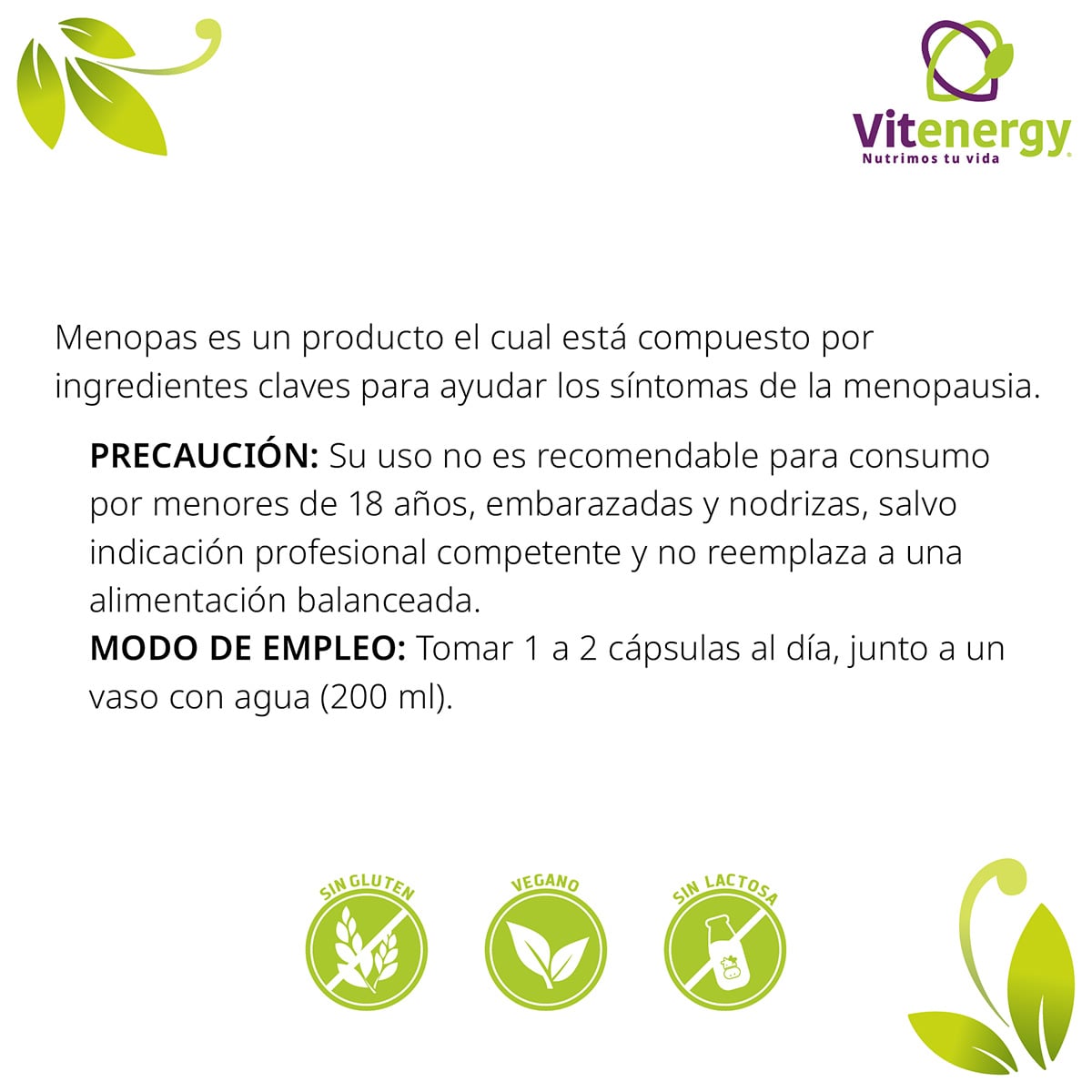 PACK PROBIOTICO FUENTE VITAL 100 BILLONES + VITAMINAS MENOPAUSIA MENOPAS - 8