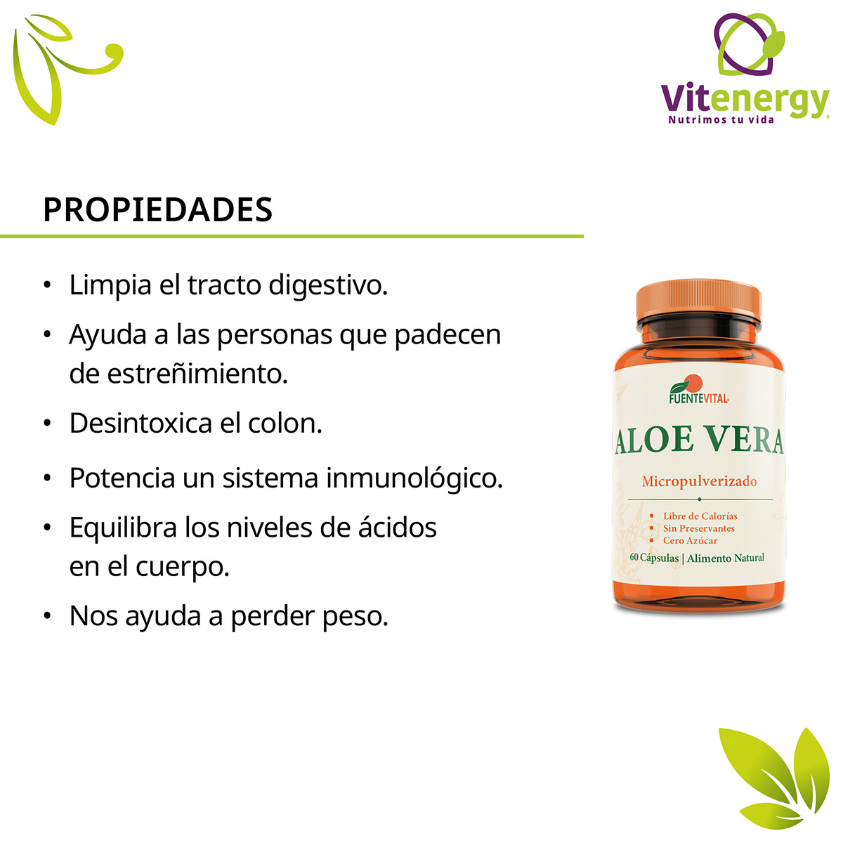 PACK PROBIOTICO FUENTE VITAL 100 BILLONES 10 CEPAS + ALOE VERA - 2