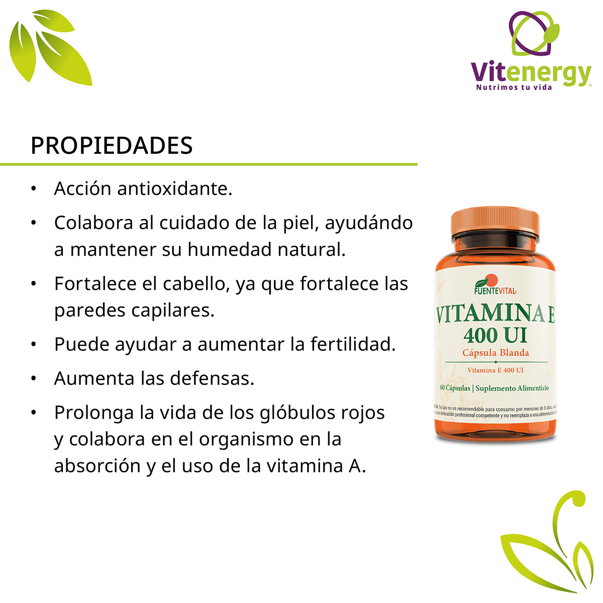 PACK VITAMINA FUENTE VITAL E 400 UI + ANTIOXIDANTE LICOPENO - 2
