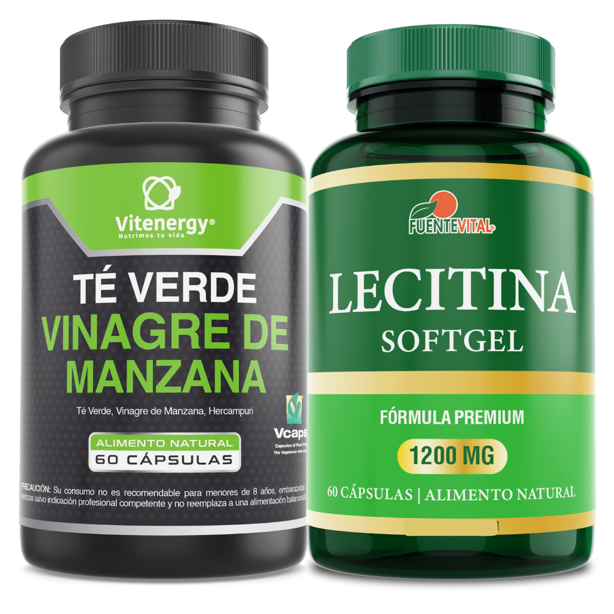 PACK TE VERDE FUENTE VITAL VINAGRE DE MANZANA + LECITINA DE SOYA - 1