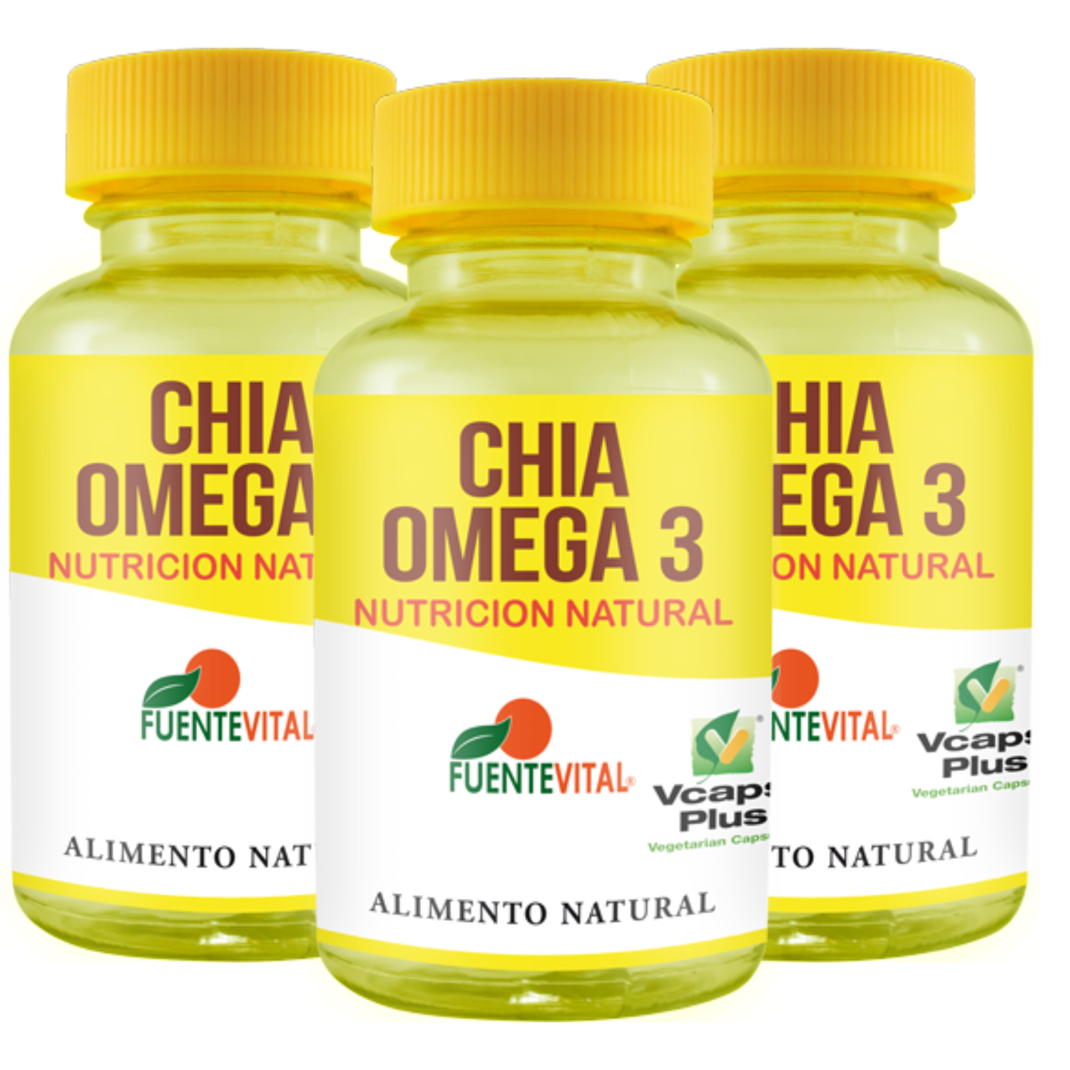 PACK 3 CHIA FUENTE VITAL OMEGA 3 COLESTEROL ESTREÑIMIENTO CAPSULAS - 1