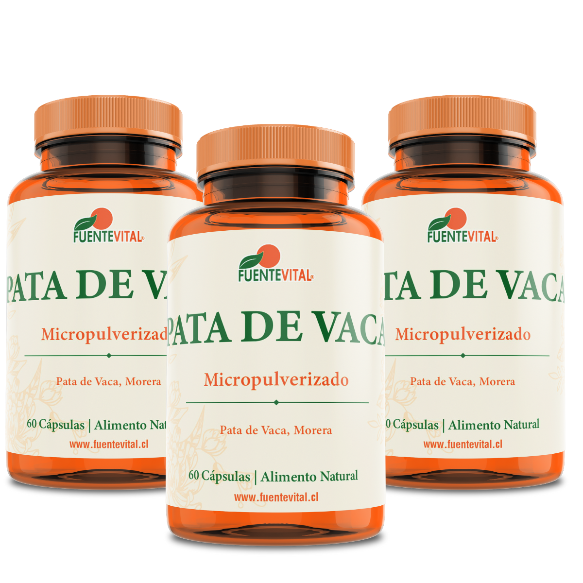 PACK 3 SUPLEMENTO FUENTE VITAL PATA DE VACA 1 DIABETES CAPSULAS 180 UN - 1