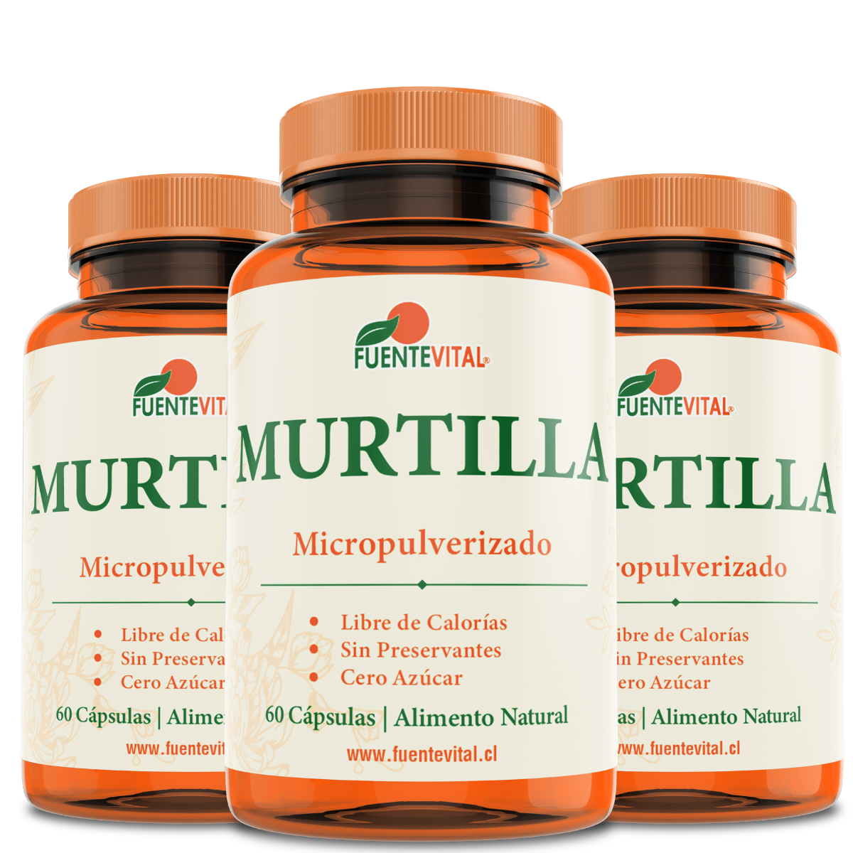 PACK 3 MURTILLA ANTIOXIDANTE FUENTE VITAL PIEL CELULITIS CAPSULAS - 1